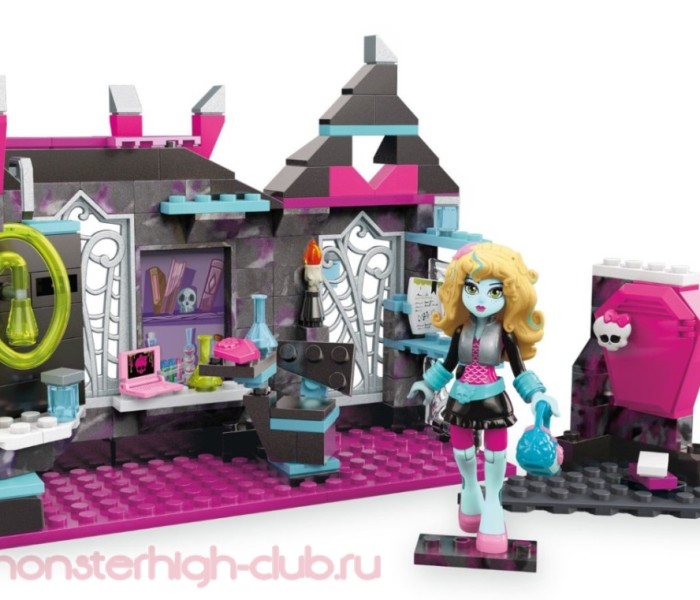 Промо-фото плейсета Mega Bloks Monster High Mad Biteology Class Building Set с Лагуной Блю