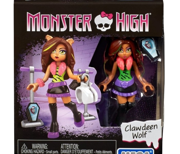 Промо-фото нового набора Monster High Mega Bloks: Clawesome Fashion Pack с фигуркой Клодин Вульф